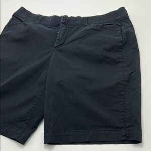 Intro. Women's Black Flat Front Shorts 14 Petite Zip Up Cotton Pockets Casual